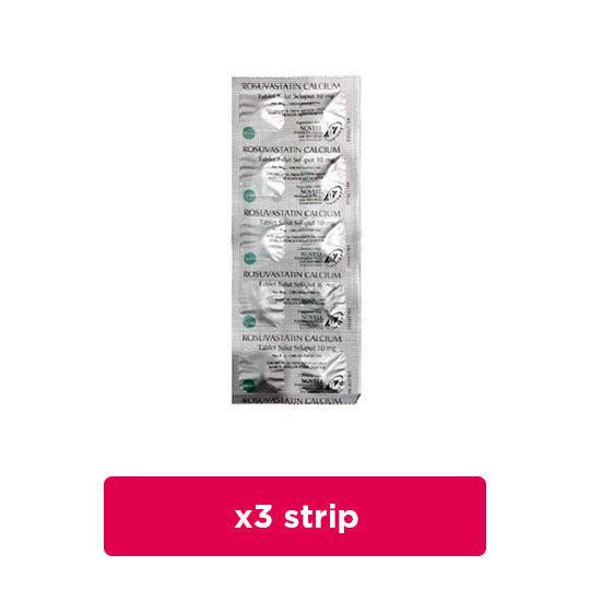 Rosuvastatin 10 mg 3 Strip (10 Tablet/Strip) - Obat Rutin