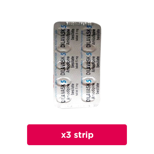 Dilavask 5 mg 3 Strip (10 Tablet/Strip) - Obat Rutin