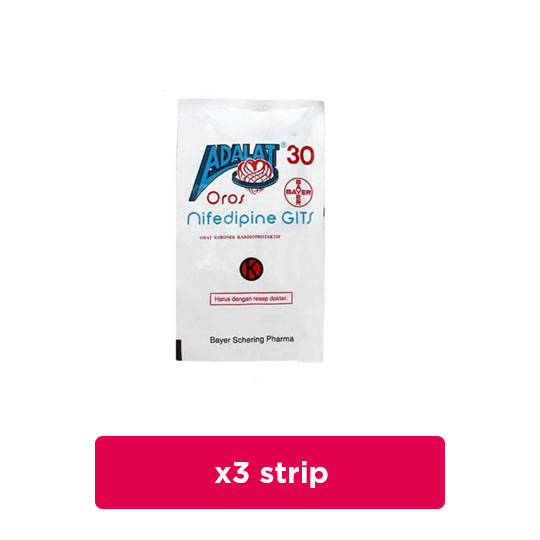 Adalat Oros 30 mg 3 Strip (10 Tablet/Strip) - Obat Rutin