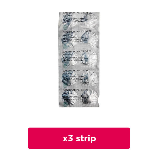 Candesartan 8 mg 3 Strip (10 Tablet/Strip) - Obat Rutin