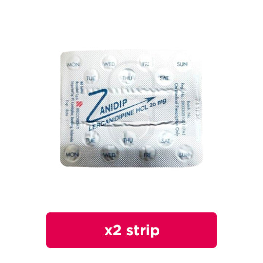 Zanidip 20 mg 2 Strip (14 Tablet/Strip) - Obat Rutin