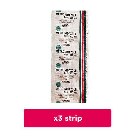 Metronidazole 500 mg 3 Strip (10 Tablet/Strip) - Hemat Borongan