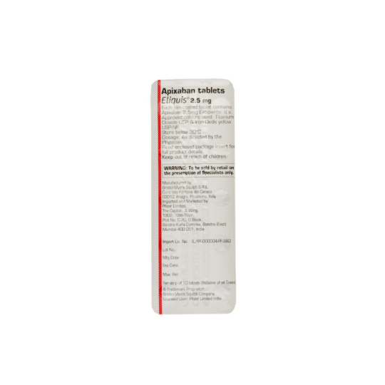 Eliquis 2.5 mg 10 Tablet