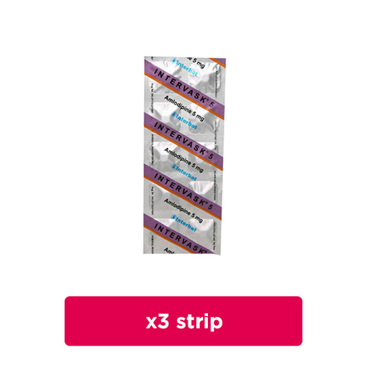 Intervask 5 mg 3 Strip (10 Tablet/Strip) - Obat Rutin