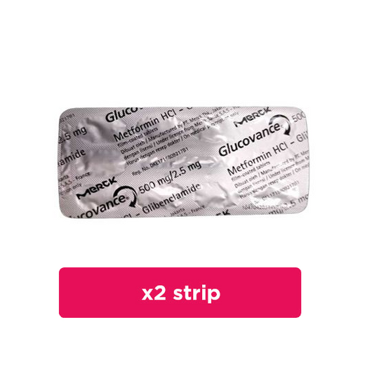 Glucovance 2.5 mg/500 mg 2 Strip (15 Tablet/Strip) - Obat Rutin