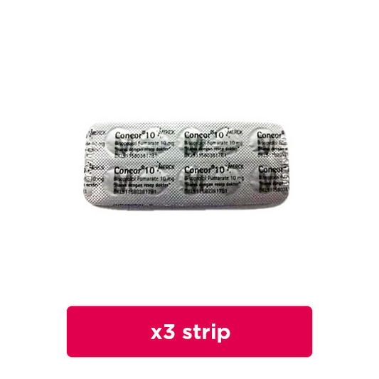 Concor 10 mg 3 Strip (10 Tablet/Strip) - Obat Rutin