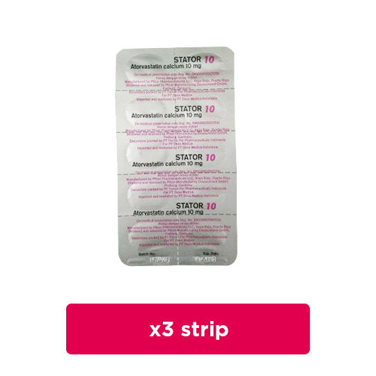 Stator 10 mg 3 Strip (10 Tablet/Strip) - Obat Rutin