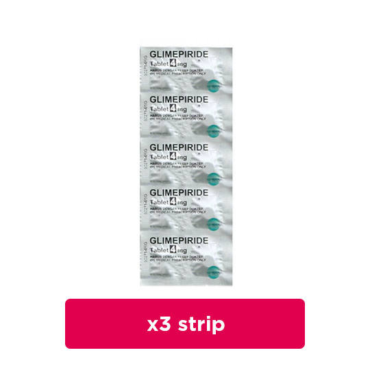 Glimepiride 4 mg 3 Strip (10 Tablet/Strip) - Obat Rutin