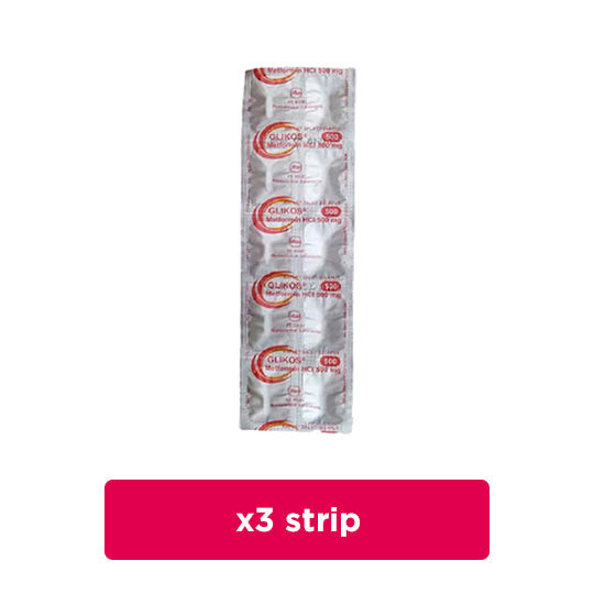 Glikos 500 mg 3 Strip (10 Tablet/Strip) - Obat Rutin