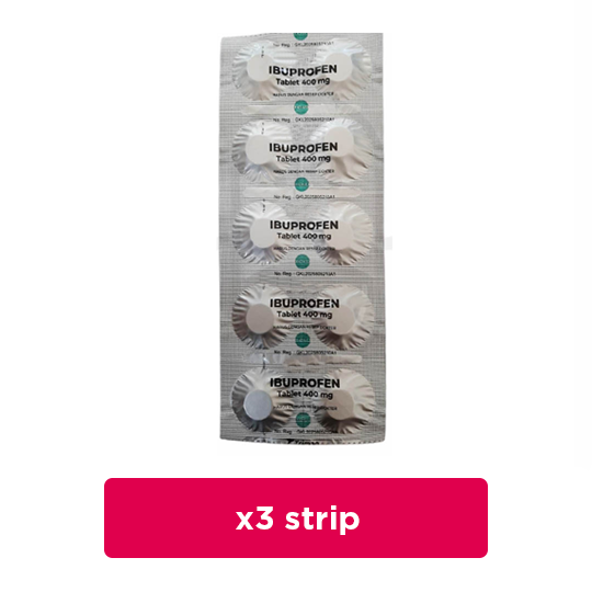 Ibuprofen 400 mg 3 Strip (10 Tablet/Strip) - Hemat Borongan