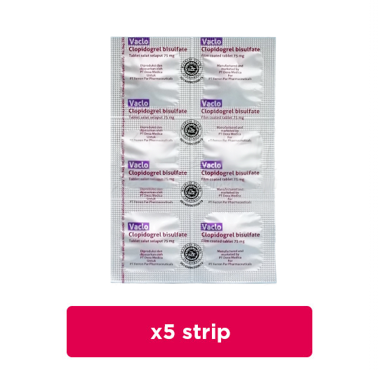 Vaclo 75 mg 5 Strip (6 Tablet/Strip) - Obat Rutin