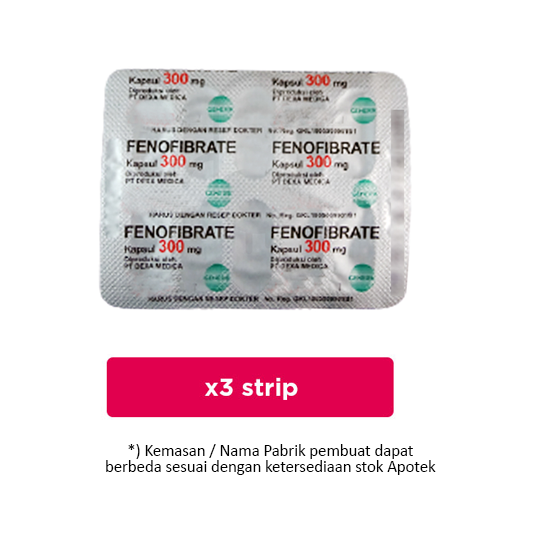 Fenofibrate 300 mg 3 Strip (10 Kapsul/Strip) - Obat Rutin