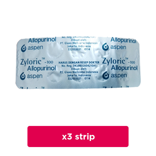 Zyloric 100 mg 3 Strip (10 Tablet/Strip) - Hemat Borongan